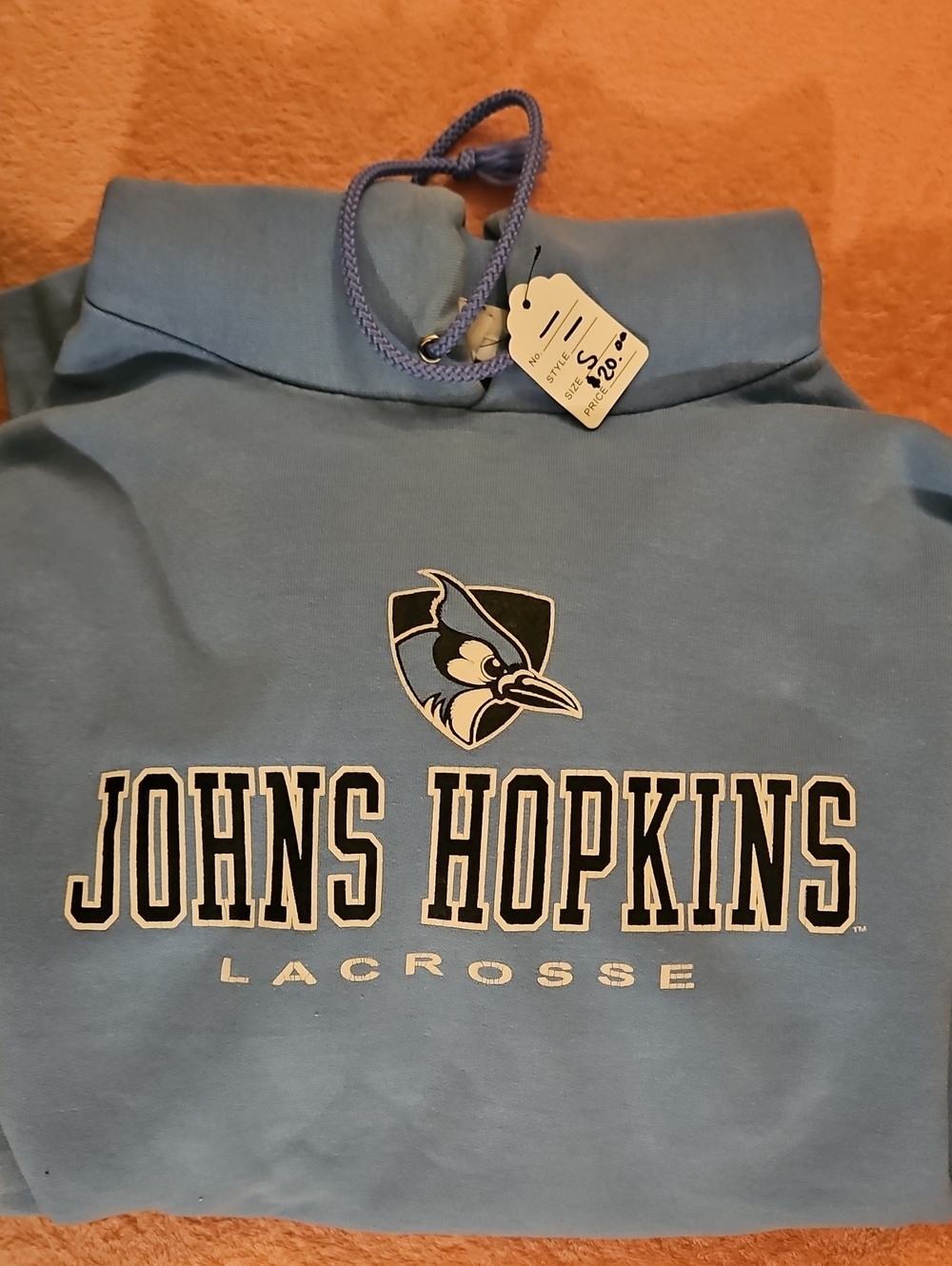 John's Hopkins Lacrosse Blue Pullover Hoodie By CHAMPION